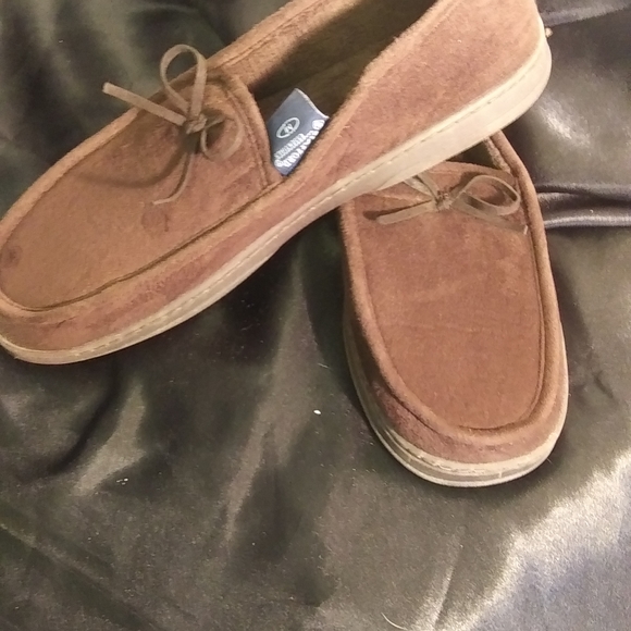 Men's #Stafford Brown Suede Bedroom Shoes - Picture 8 of 8